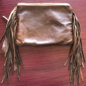 Bags - Reversible acid wash cowhide fringe clutch Bags - Reversible acid wash cowhide fringe clutch
